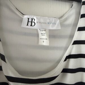 Hazel Blues Black & White Striped Midi Dress
